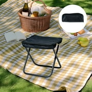Blukids Camping Stool, Folding Chair, Folded Zipper Handbag, Outdoor Footstool, Folding Stool for Concert Patio Traveling Picnic(Black)
